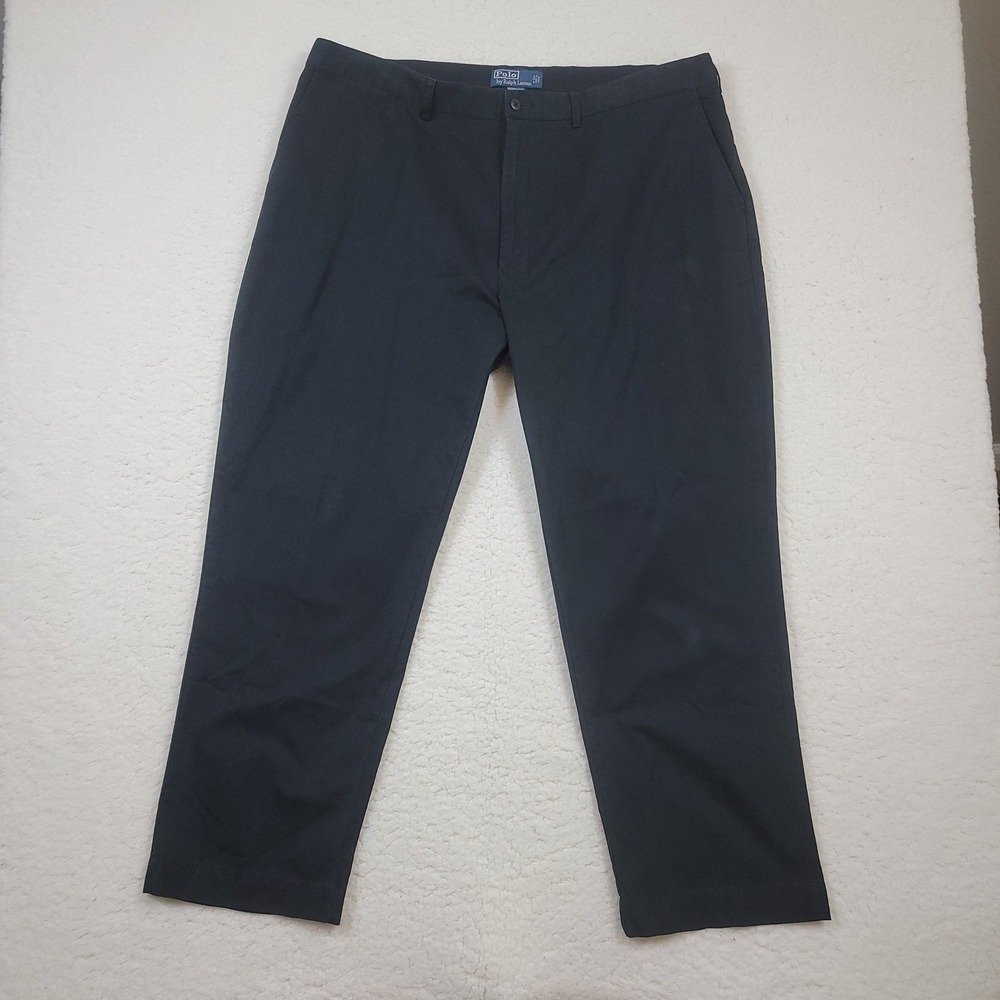 Polo Ralph Lauren Prospect Pant Mens 42/30 Black Cotton Straight Chino Trousers